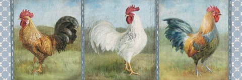 Framed Noble Roosters V Print