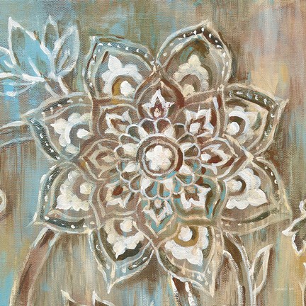 Framed Henna II Blue Print