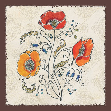 Framed Mediterranean Flair I Print