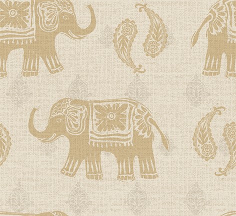 Framed Elephant Caravan Patterns I Print