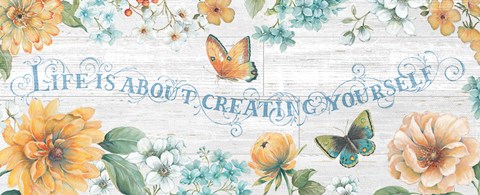 Framed Butterfly Bloom IV on Wood Gray Print