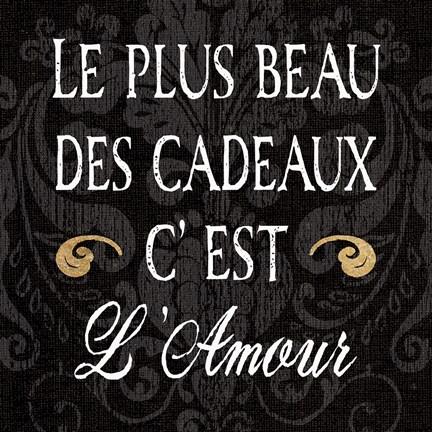 Framed Inspirational Collage I French on Black Print