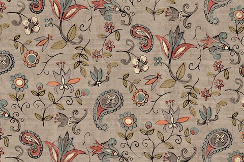 Framed Pretty Paisley II Print