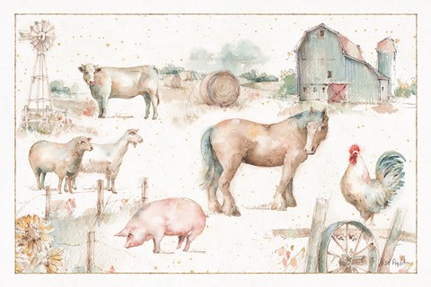 Framed Farm Friends XIII Print