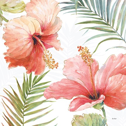 Framed Tropical Blush II Print