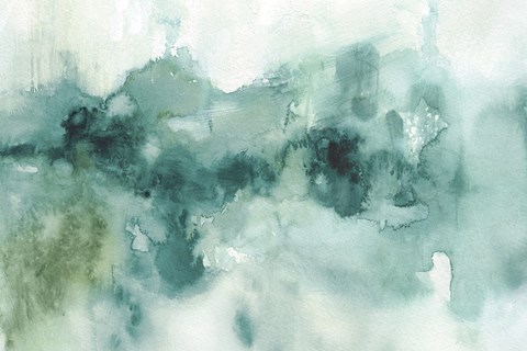 Framed My Greenhouse Abstract I Crop Blue NG Print