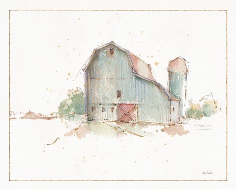 Framed Farm Friends XIV Barn Print