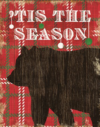Framed Simple Living Holiday Bear Print