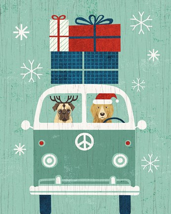 Framed Holiday on Wheels XII Print