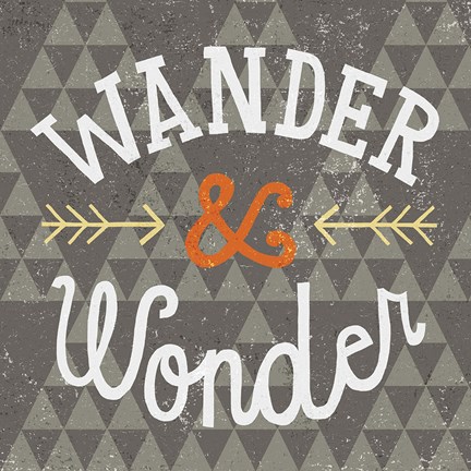 Framed Mod Triangles Wander and Wonder Retro Print