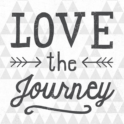 Framed Mod Triangles Love the Journey Print