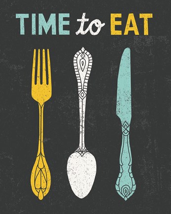 Framed Retro Diner Time to Eat Print