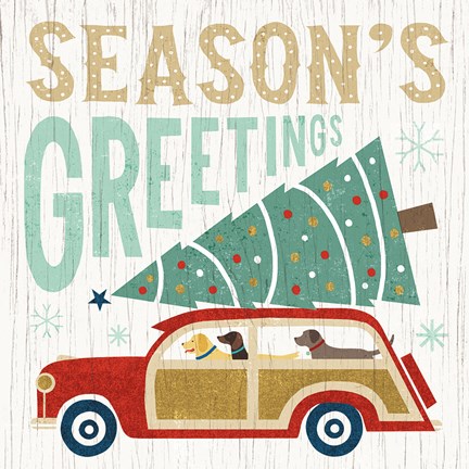 Framed Holiday on Wheels II Print