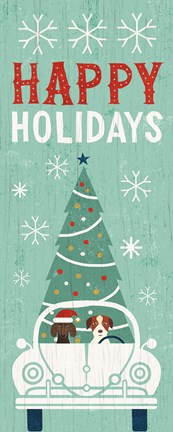 Framed Holiday on Wheels XIII Panel-1 Print