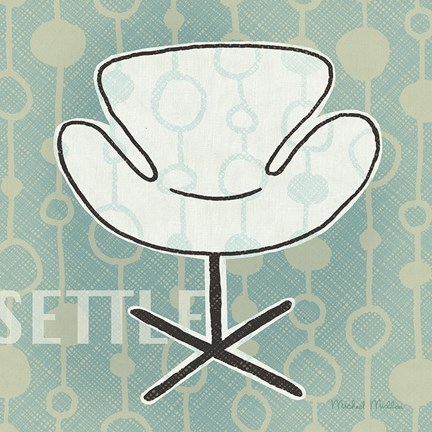 Framed Retro Chair IV Settle Print