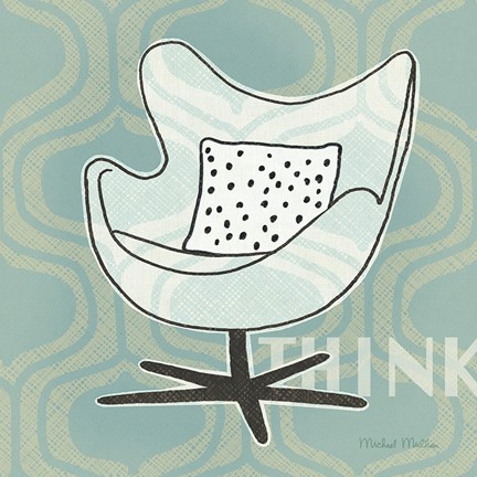 Framed Retro Chair II Think Print