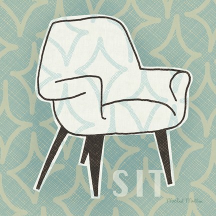 Framed Retro Chair I Sit Print