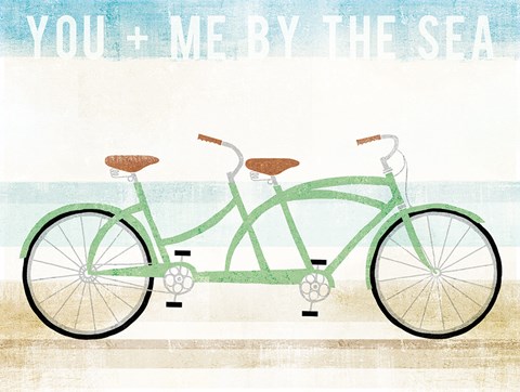 Framed Beach Cruiser Tandem v2 Print