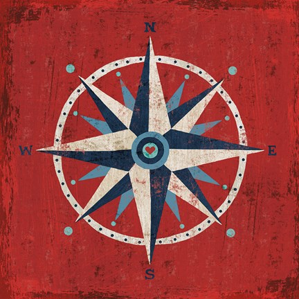 Framed Nautical Love Compass Print