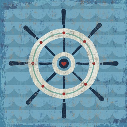 Framed Nautical Love Helm Print