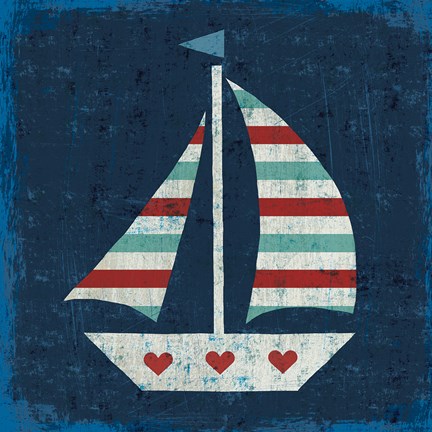 Framed Nautical Love Sail Boat Print