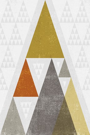 Framed Mod Triangles III Retro Print