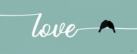 Framed Birds on Words I Print