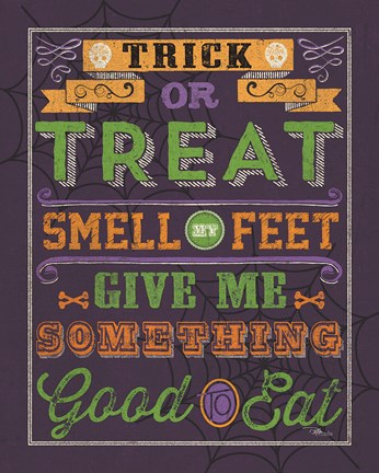 Framed Halloween Talk I Color Purple Print