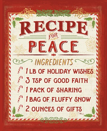 Framed Holiday Recipe II Print