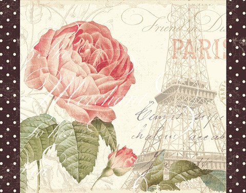 Framed La Vie En Rose I with Border Print