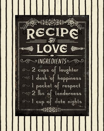 Framed Life Recipies I Border Print