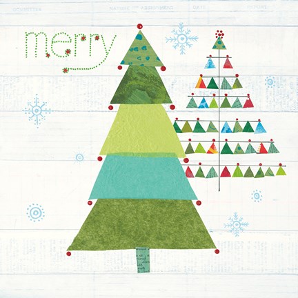 Framed Christmas Patchwork I Print