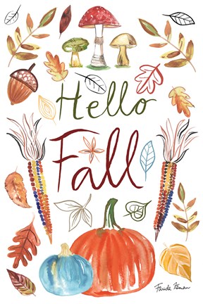 Framed Hello Fall I Print