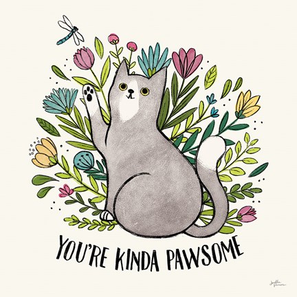 Framed Purrfect Garden IV Print