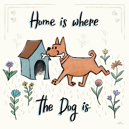 Framed Dogs in the Garden V Print