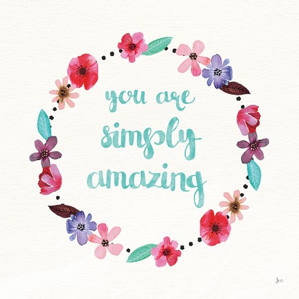 Framed Simply Amazing I Blue and Blush Print