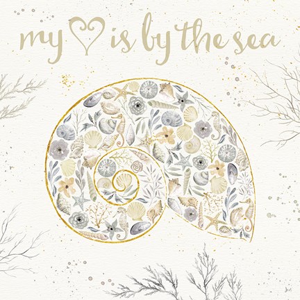 Framed Seaside Blossoms III Neutral Print