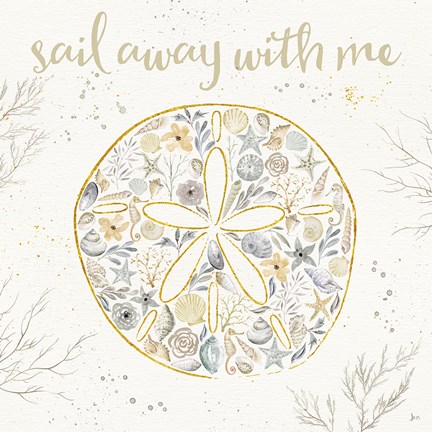 Framed Seaside Blossoms IV Neutral Print