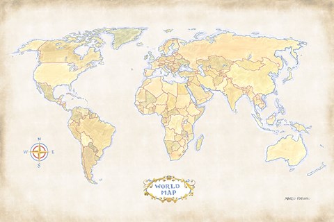 Framed World Trekker I Print