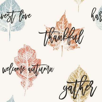 Framed Harvest Sentiments Pattern IV Print