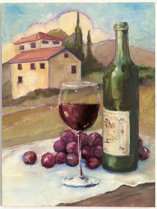 Framed Vino Toscano no Border Print