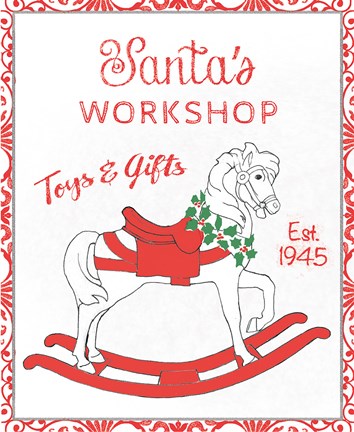 Framed Chalkboard Christmas Signs I on White Print