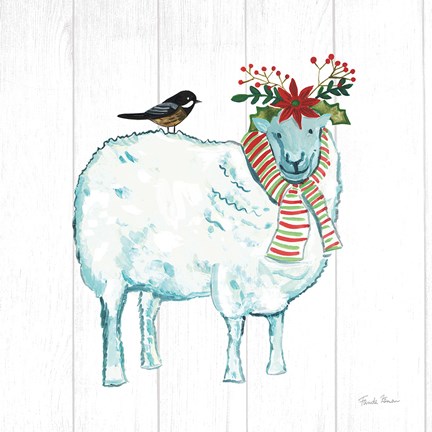 Framed Holiday Farm Animals III Print