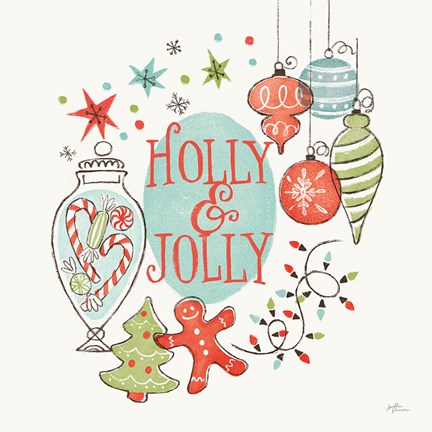 Framed Retro Christmas IV Print