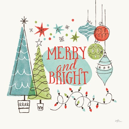 Framed Retro Christmas II Print