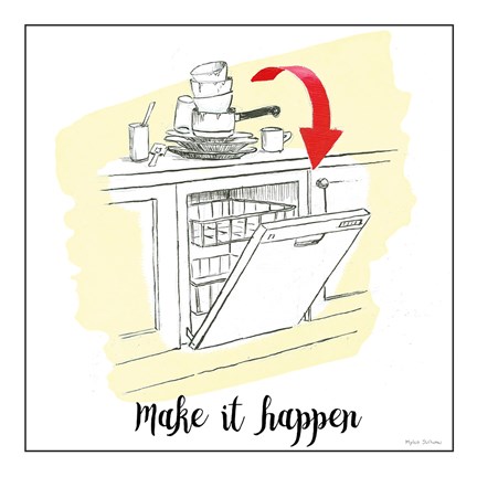 Framed Home Improvement V with Color Script Print