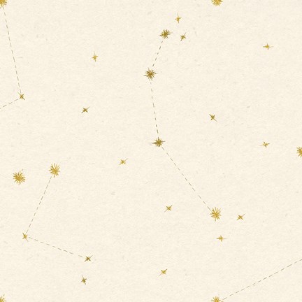 Framed Night Sky Cream and Gold Pattern 05A Print