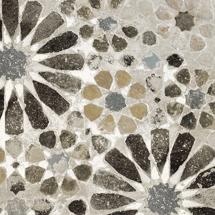 Framed Alhambra Tile II Neutral Print