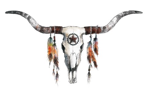 Framed Longhorn Print