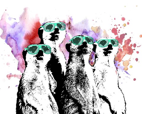 Framed Hip Family Portrait - Aqua Glasses Print